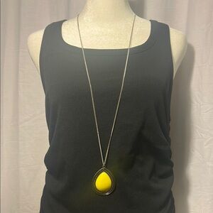 Elegant Yellow Teardrop Pendant Necklace